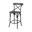 Etienne 2625 Seat Height Black Wood Seat Black Metal Base Stool - Default Title