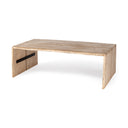 San Andreas 48x305 Rectangular Brown Solid Wood Top and Base Coffee Table - Default Title