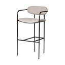 Parker 30 Seat Height Beige Fabric Seat Gun Metal Grey Metal Bar Stool - Default Title