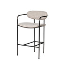 Parker II Beige Fabric Seat Gun Metal Grey Metal Counter Stool - Default Title