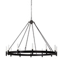 Decamp I 472x362 Black Metal Chassis Glass Tube Twelve Light Chandelier - Default Title