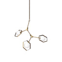Desousa II 339L x 88W x 28H Champagne Metal Multi-Arm Three Light Chandelier - Default Title