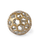 Moyer I Small 3L x 3W Gold Metal Hollow Decorative Orb - Default Title