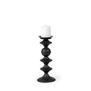 Candelero I Small Black Metal Grooved Table Candle Holder - Default Title