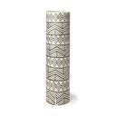 Uhura II Large Cream Black Patterned Cylindrical Ceramic Vase - Default Title