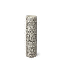 Uhura I Small Cream Black Patterned Cylindrical Vase - Default Title