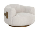 TADEO SWIVEL ARMCHAIR - WARM BROWN DOVE CREAM