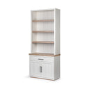 Fairview I White and Medium Brown Wood Three Shelf Shelving Unit - Default Title