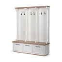 Fairview IV 61L x 17W White And Brown Wood With Storage Hall Tree - Default Title