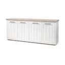 Fairview III Solid Wood Brown Top White Frame 4 Cabinet Door Sideboard - Default Title