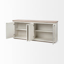 Fairview III Solid Wood Brown Top White Frame 4 Cabinet Door Sideboard - Default Title