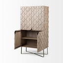 Excelsior II 681 H Light Brown Wood Gold Iron Base Storage Cabinet - Default Title