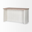 Fairview II White and Brown Two-Tone Stain Solid Wood Kitchen Island - Default Title