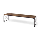 Trestman III 66L x 18W Brown Wood Top WBlack Iron Base Accent Bench - Default Title