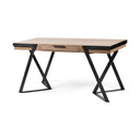 Steinbeck 61L x 2875W x 30H Light Brown Wooden Iron Frame Office Desk - Default Title