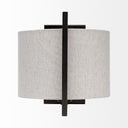 Smithe I 9x13 Black Toned Metal Cream Lampshade Wall Sconce - Default Title