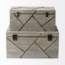 Niobe Set of 2 16L x 11W Gray Wooden Nesting Boxes - Default Title