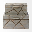 Niobe Set of 2 16L x 11W Gray Wooden Nesting Boxes - Default Title