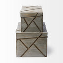 Niobe Set of 2 16L x 11W Gray Wooden Nesting Boxes - Default Title