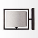 Smithe I 9x13 Black Toned Metal Cream Lampshade Wall Sconce - Default Title