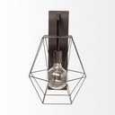 Cordova 12x19 Gray Metal Hanging Bulb Caged Wall Sconce - Default Title