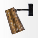 Wesley I 11x102 Gold Toned Perforated Metal Cone Wall Sconce - Default Title