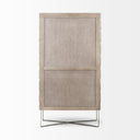 Excelsior II 681 H Light Brown Wood Gold Iron Base Storage Cabinet - Default Title