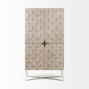 Excelsior II 681 H Light Brown Wood Gold Iron Base Storage Cabinet - Default Title