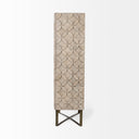 Excelsior II 681 H Light Brown Wood Gold Iron Base Storage Cabinet - Default Title