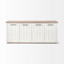 Fairview III Solid Wood Brown Top White Frame 4 Cabinet Door Sideboard - Default Title