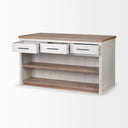 Fairview II White and Brown Two-Tone Stain Solid Wood Kitchen Island - Default Title