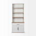 Fairview I White and Medium Brown Wood Three Shelf Shelving Unit - Default Title