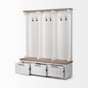 Fairview IV 61L x 17W White And Brown Wood With Storage Hall Tree - Default Title