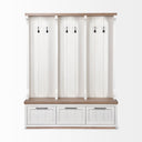 Fairview IV 61L x 17W White And Brown Wood With Storage Hall Tree - Default Title