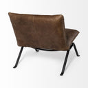 Flavelle I Brown Leather Cushion Seat and Solid Iron Base Accent Chair - Default Title