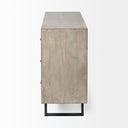 Giselle II Brown Fir Veneer WBlack Metal Leg 9 Drawer Sideboard - Default Title