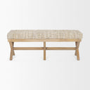 Solis II 50L x 16W Brown Base Beige Woven Leather Cushion Accent Bench - Default Title