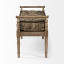 Fullerton II 57L x 21W Jute Patterned Top WBrown Wood Base Accent Bench - Default Title