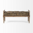Fullerton II 57L x 21W Jute Patterned Top WBrown Wood Base Accent Bench - Default Title