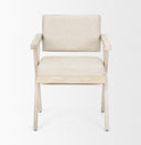 Topanga I Cream Fabric Wrap Blonde Wooden Frame Dining Chair - Default Title