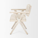 Topanga I Cream Fabric Wrap Blonde Wooden Frame Dining Chair - Default Title