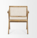 Topanga I Cream Fabric Wrap Medium Brown Wooden Frame Dining Chair - Default Title