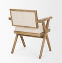Topanga I Cream Fabric Wrap Medium Brown Wooden Frame Dining Chair - Default Title
