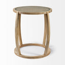 Hubbard I 22L x 22W Light Brown Wood Round Top WGlass Accent Table - Default Title
