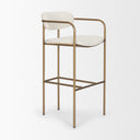 Parker 30 Seat Height Cream Fabric Seat Gold Metal Bar Stool - Default Title