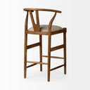 Trixie Cream Upholstered Seat Brown Wood Frame Bar Stool - Default Title