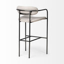 Parker 30 Seat Height Beige Fabric Seat Gun Metal Grey Metal Bar Stool - Default Title