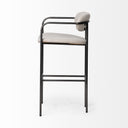 Parker 30 Seat Height Beige Fabric Seat Gun Metal Grey Metal Bar Stool - Default Title