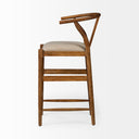 Trixie Cream Upholstered Seat Brown Wood Frame Bar Stool - Default Title
