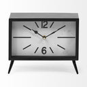 Lita Black Metal Rectangular Table Clock - Default Title
